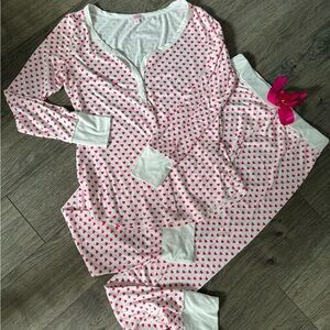 Charming Pink Heart Kids Pajama Set